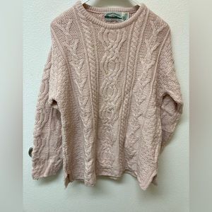 ARANCRAFTS Irish Merino Wool Cableknit Sweater (L)